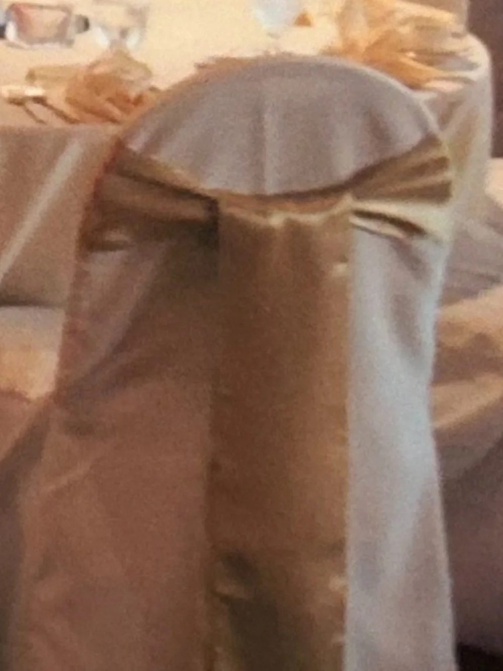 Elegant White Chair Cover with Gold Sash - Home Dining
